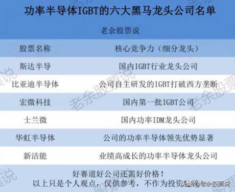 碳中和最受益的功率半导体，盘点六大黑马龙头公司