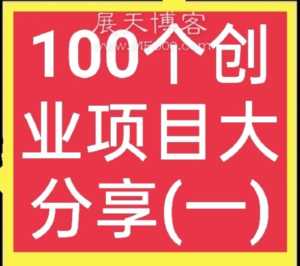 一百个创业项目大分享(一)，想赚钱的别错过，总有一个适合你