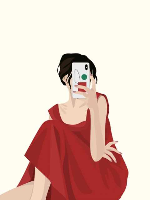 手绘文艺范气质头像，不露脸