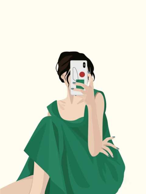 手绘文艺范气质头像，不露脸