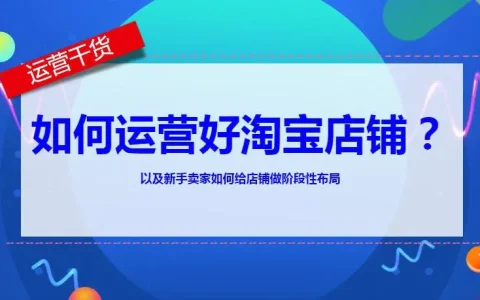 淘宝店是怎么运营的(淘宝店铺运营技巧与经验)