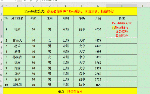 excel技能测试题目和答案