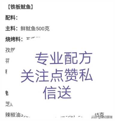 铁板鱿鱼秘制酱料做法，铁板鱿鱼须酱料配方大全，学会你就能创业