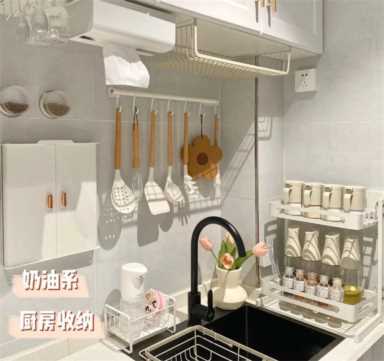 重庆姑娘晒出“奶油系”厨房：收纳井井有条，白色的厨房干净整洁