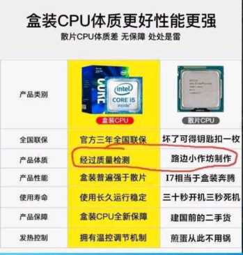 散片CPU和盒装有啥区别？怪不得便宜，别被坑了还不知道