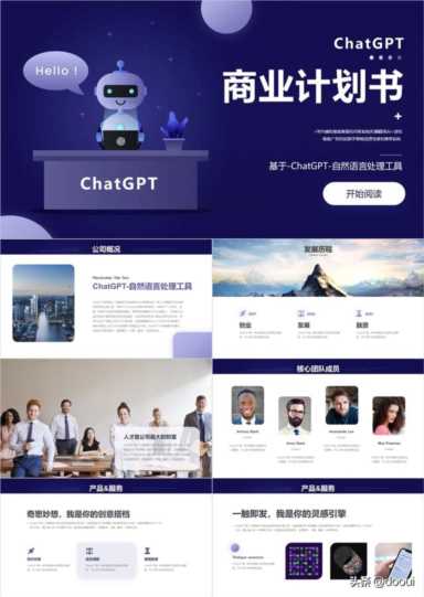 使用ChatGPT·提升团队协作商业计划书bp模板