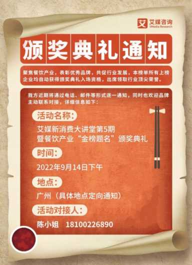 中式快餐连锁店排行榜,中国最佳中式快餐连锁店排行榜插图1 艾媒金榜|2022年中国中式快餐品牌15强榜单